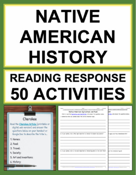 Preview of Native American History and Heritage Month Reading and Writing Activities