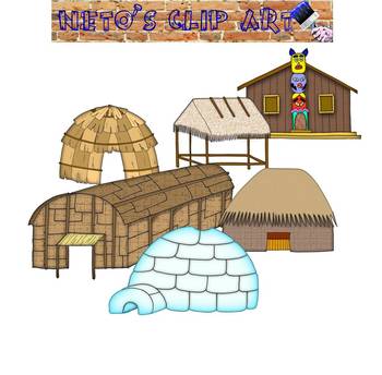 Preview of Native American Homes Clipart set