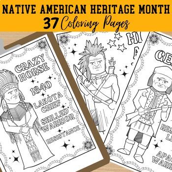 Preview of Native American Icons Coloring Pages | Native American Indian Heritage Month
