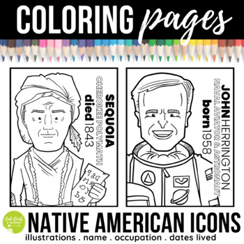 Preview of Native American Icons Coloring Pages | Native American Indian Heritage Month