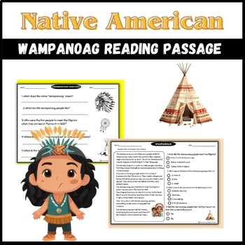 Preview of Native American Indians Heritage|Wampanoag Tribe Reading Comprehension Passage