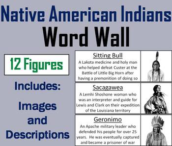 Preview of Famous Native American Indians Word Wall Cards