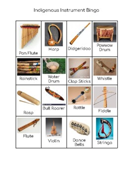 Preview of Native American Instrument Bingo