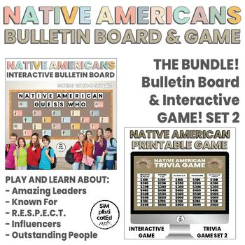 Preview of Native American Interactive Bulletin Board and Trivia Game | SET 2 | BUNDLE