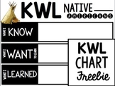 Native American KWL Chart {Freebie}