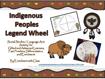 Preview of Indigenous Peoples Legend Wheel Activity for Gifted and Enrichment