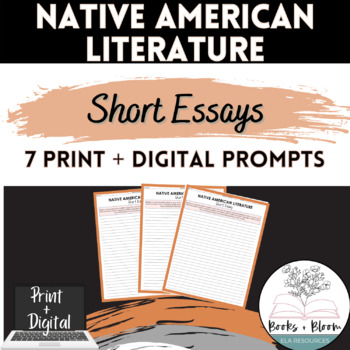 Preview of Native American Literature Short Essay Assessment - Distance Learning