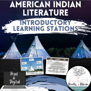 Preview of Native American Literature Intro Learning Stations Activity - Distance Learning