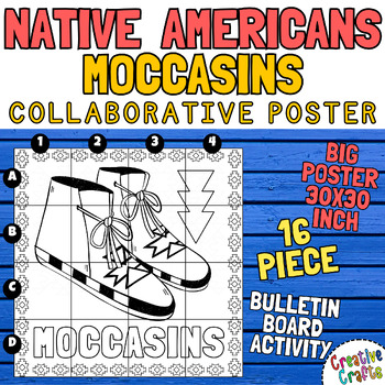 Preview of Native American Moccasins Collaborative Poster for Classroom Decor & Art Project