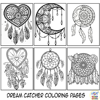 Preview of Native American Month Dream Catcher Coloring Pages, Indigenous People's Day