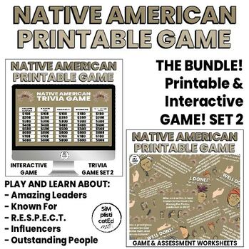 Preview of Native American Month | Game | Interactive | Printable | SET 2 | BUNDLE