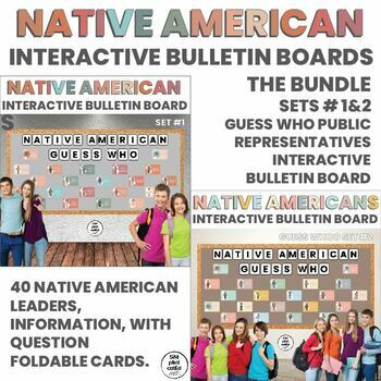 Preview of Native American Month Interactive Bulletin Boards | SETS 1&2 | BUNDLE