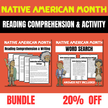Preview of Native American Month Reading Comprehension & Activity Pack | November