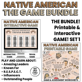 Preview of Native American Month Trivia Game | Interactive and Printable | SET 1 | BUNDLE