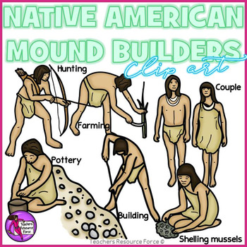 Preview of Native American Mound Builders realistic clip art