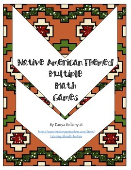Preview of Native American Multiple Math Game Cards