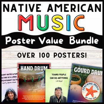Preview of Native American Music Posters Classroom Decor Bulletin Board Value Bundle