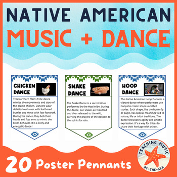 Preview of Native American Music and Dance Poster Pennants | Native American Heritage Month
