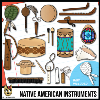 Preview of Native American Musical Instruments Clip Art