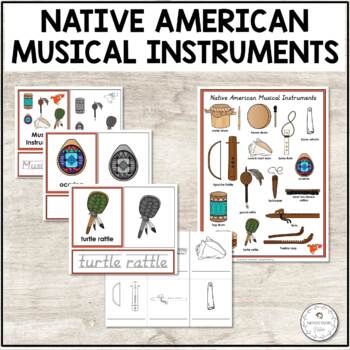 Preview of Native American Musical Instruments - Preschool Picture Cards