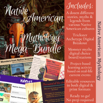 Preview of Native American Myths Mega Bundle: 2 week unit & project based learning activity