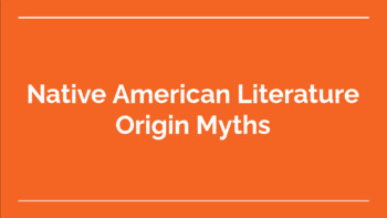 Preview of Native American Origin Myths Lesson/Activity