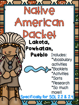 Preview of Native American Packet-Powhatan, Lakota, Pueblo