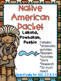 Native American Packet-Powhatan, Lakota, Pueblo