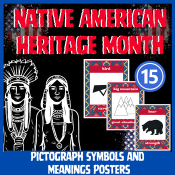 Preview of Native American Pictograph Symbols and Meanings Posters | Native American