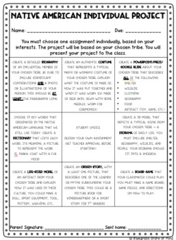 Preview of Native American Project Choice Board