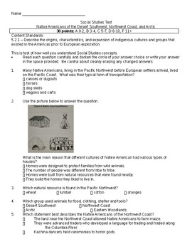 Preview of Native American Regions Assessment