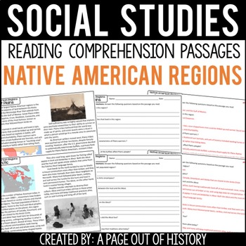 Preview of Native American Regions Reading Comprehension Passages