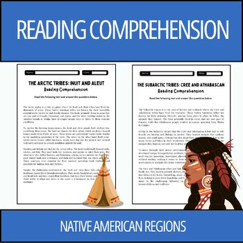 Preview of Native American Regions Reading Comprehension Passages for 3rd - 6th Grade