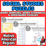Native American Regions Word Search, Scramble, and Crosswo