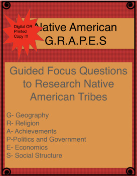 Preview of Native American Research GRAPES Organizer