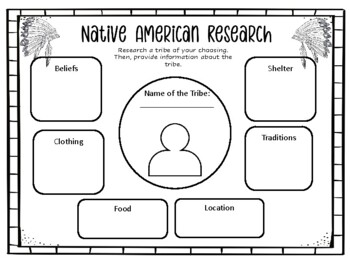 Preview of Native American Research Project Worksheet