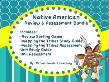 Preview of Native American Review Game, Study Guide, and Assessments Bundle