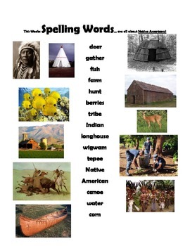 Preview of Native American Spelling List