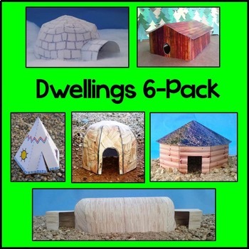 Preview of Native American Dwellings 6-Pack Craft BUNDLE