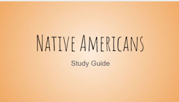 Native American Study Guide by Lidia Cardenas | TPT