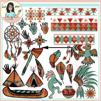 Preview of Native American Symbols, Patterns, Objects, Artifacts - Earth Tones