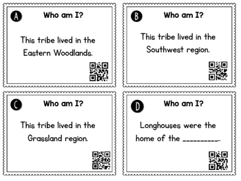 Preview of Native American Task Cards (Lakota, Powhatan, Pueblo) VA SOL 2.2