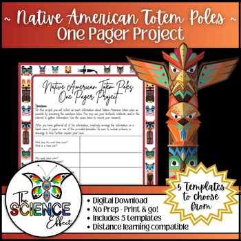 Preview of Native American Totem Poles ~ One Pager Research Project
