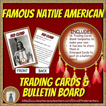 Preview of Famous Native American Trading Cards and Bulletin Board