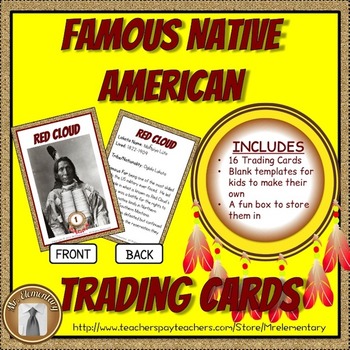 Preview of Famous Native American Trading Card Activities