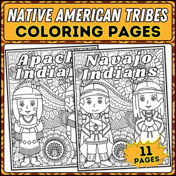 Preview of Native American Tribe Coloring Pages - Indigenous Peoples Day Coloring Sheets