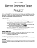 Native American Tribe Project Assignment Sheet, Guided Not