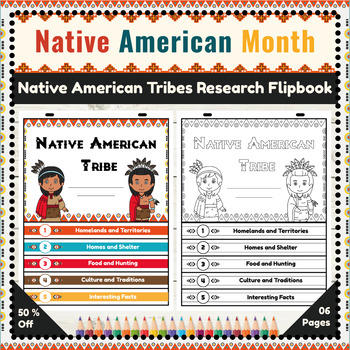Preview of Native American Tribe Research Flipbook : Interactive Project for First Graders