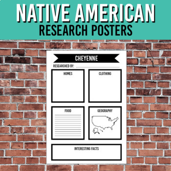 Preview of Native American Tribe Research Poster Project | Social Studies Graphic Organizer