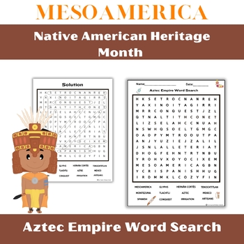 Preview of Native American Tribes Activities|Indigenous Peoples'Day Word Search|MesoAmerica